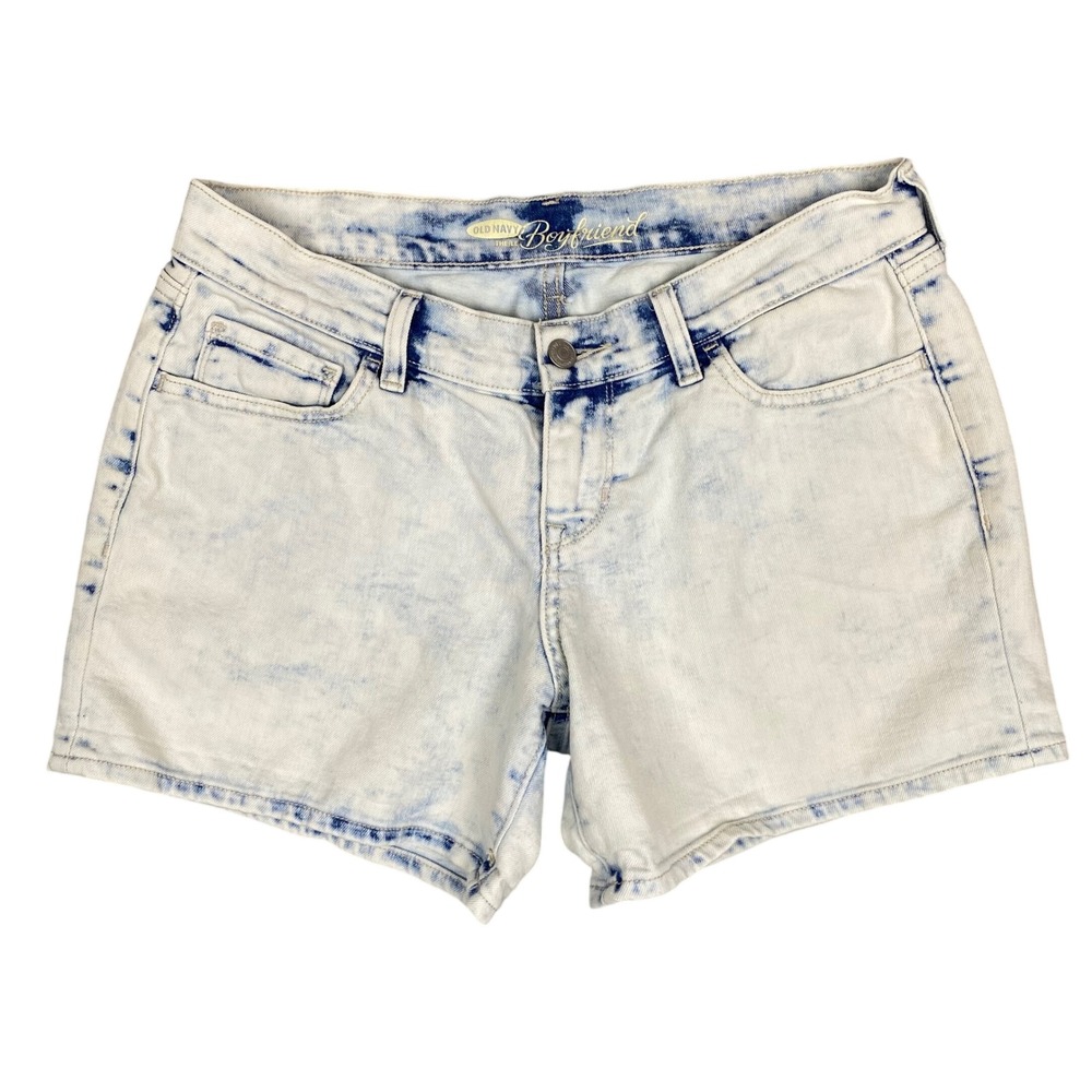 Old Navy The Boyfriend Acid Wash Bleach Out Denim Shorts Womens 2